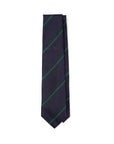 Forest Green Mori Stripe Dark Navy Silk Tie