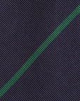 Forest Green Mori Stripe Dark Navy Silk Tie