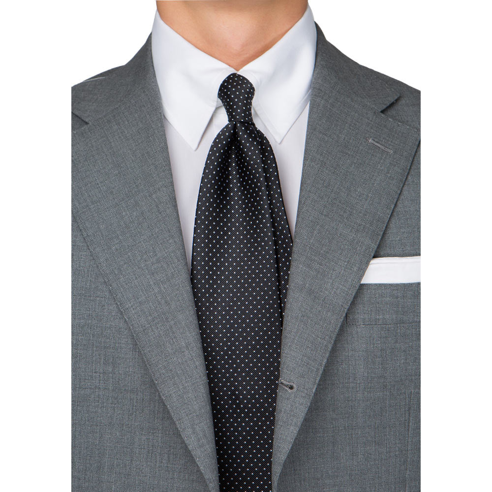 Pin Dot Black Silk Tie