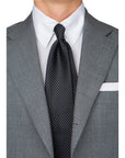 Pin Dot Black Silk Tie