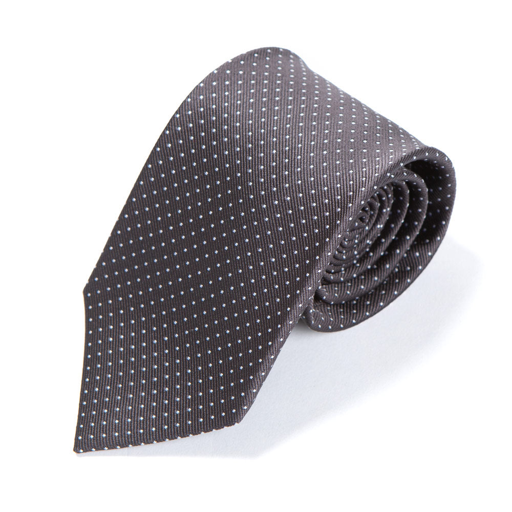 Pin Dot Charcoal Gray Silk Tie
