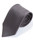 Pin Dot Charcoal Gray Silk Tie