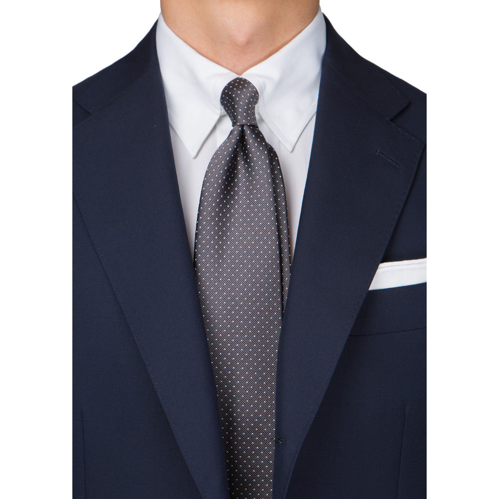 Pin Dot Charcoal Gray Silk Tie