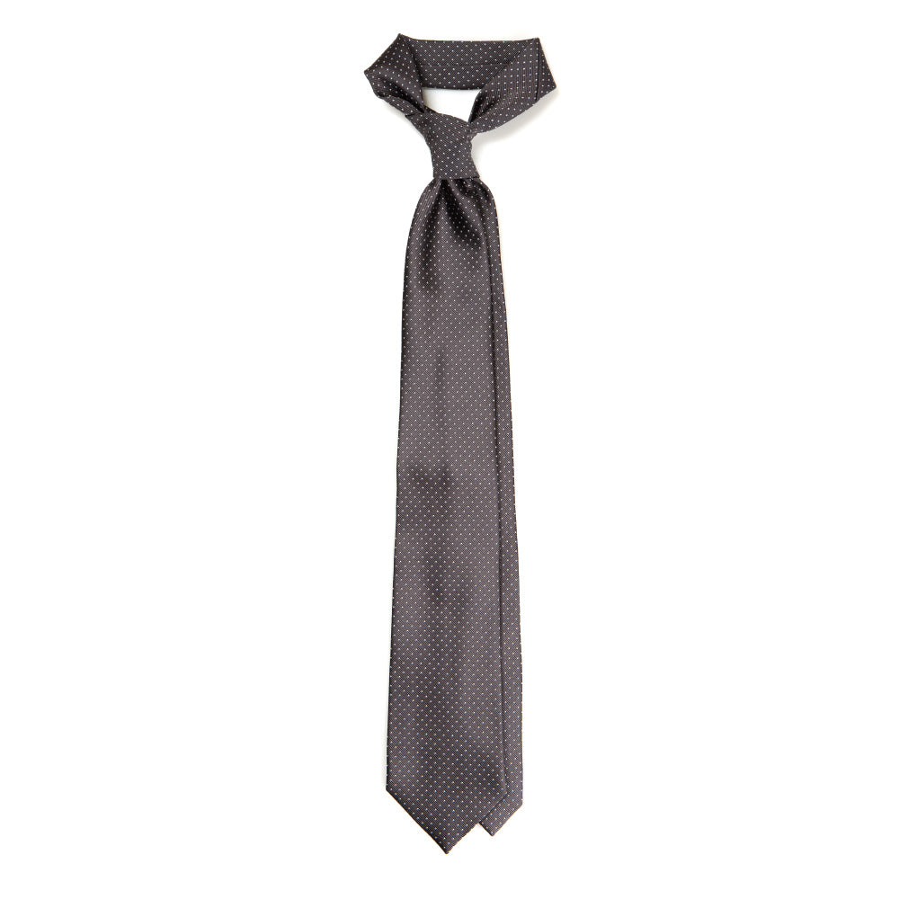 Pin Dot Charcoal Gray Silk Tie