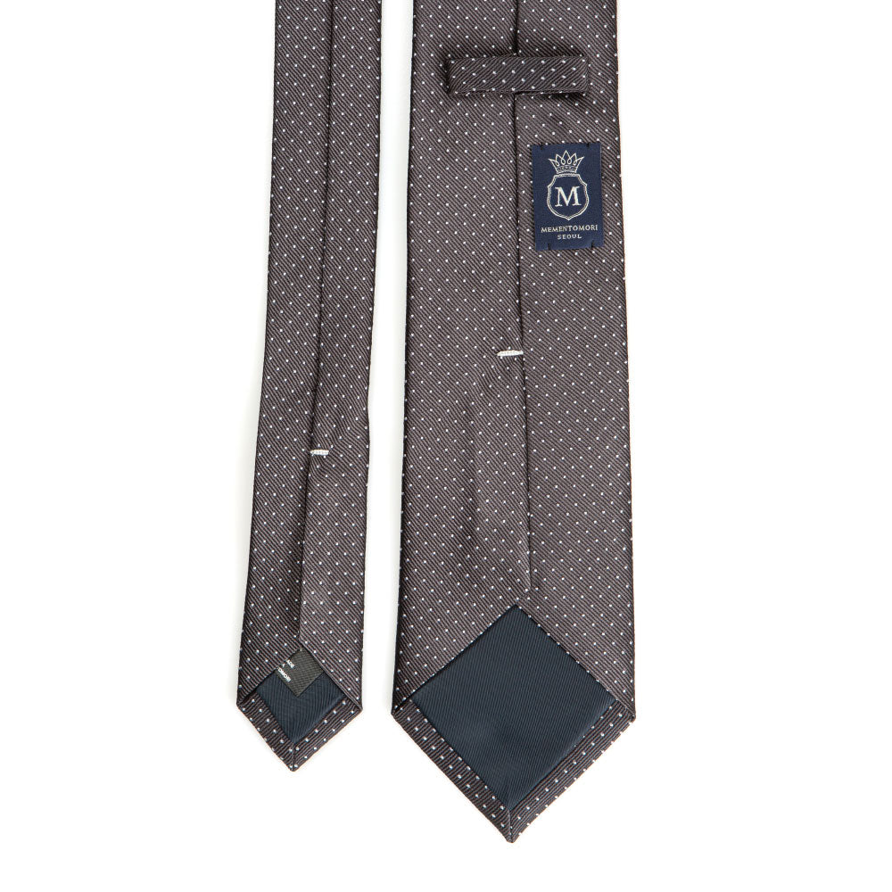 Pin Dot Charcoal Gray Silk Tie