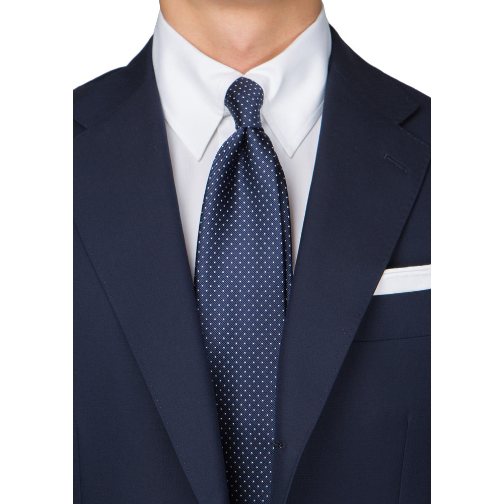 Pin Dot Navy Silk Tie
