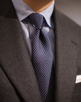 Pin Dot Navy Silk Tie