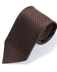 Pin Dot Brown Silk Tie