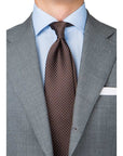 Pin Dot Brown Silk Tie