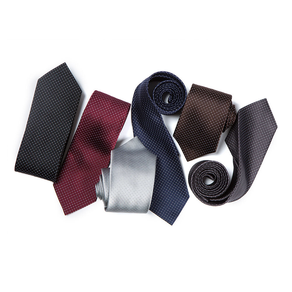 Pin Dot Brown Silk Tie