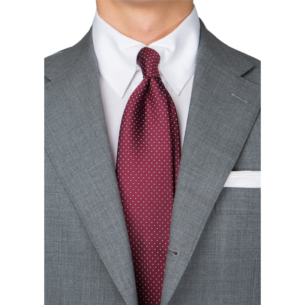Pin Dot Burgundy Silk Tie