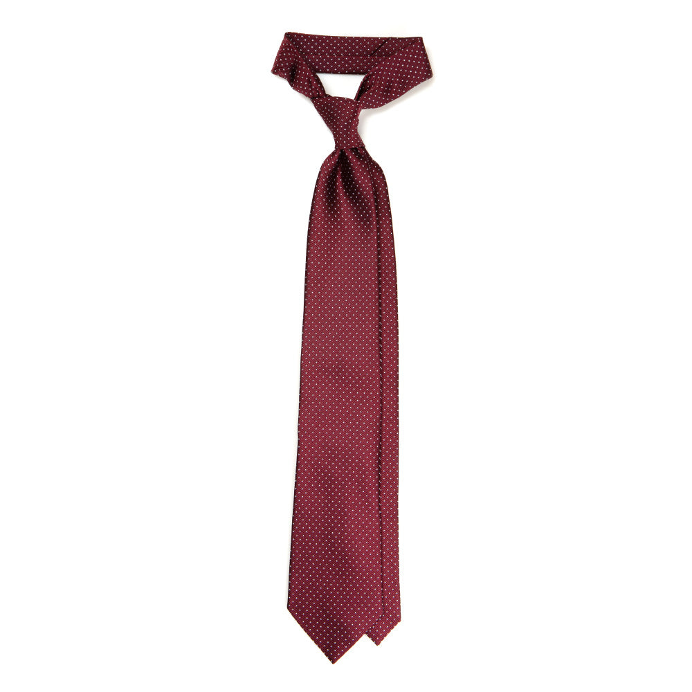 Pin Dot Burgundy Silk Tie