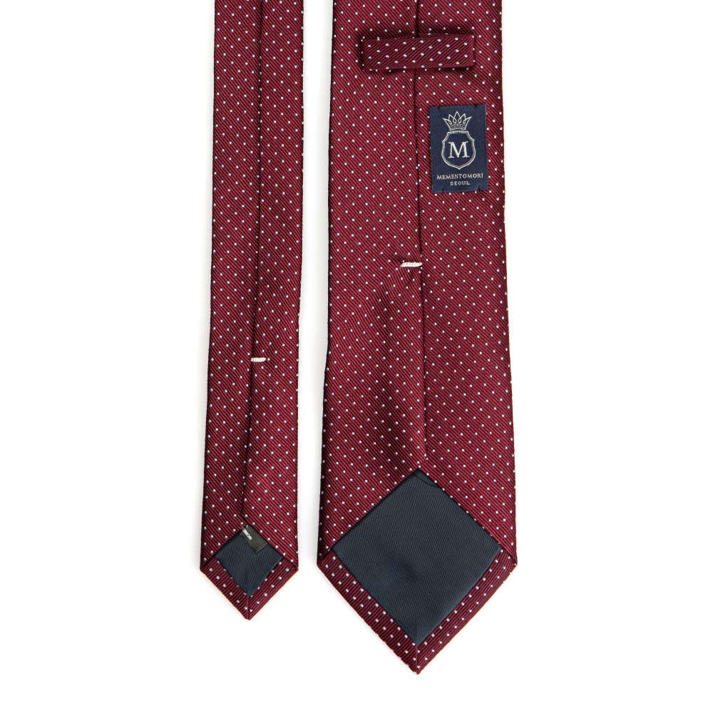 Pin Dot Burgundy Silk Tie