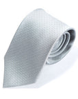 Pin Dot Silver Silk Tie