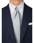 Pin Dot Silver Silk Tie