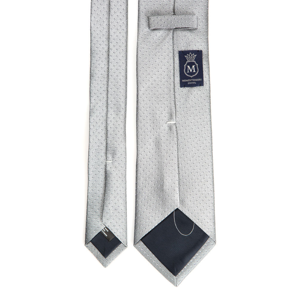 Pin Dot Silver Silk Tie