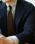 Square End Espresso Brown Silk Knitted Tie