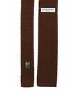 Square End Espresso Brown Silk Knitted Tie