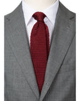 Square End Burgundy Silk Knitted Tie