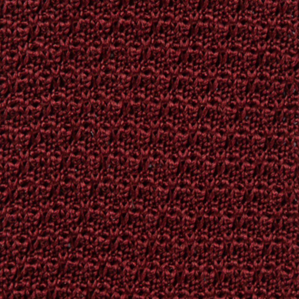 Square End Burgundy Silk Knitted Tie