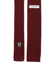 Square End Burgundy Silk Knitted Tie