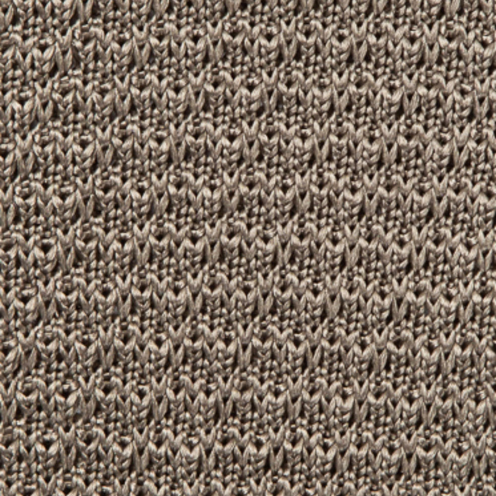 Square End Silver Gray Silk Knitted Tie