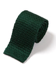 Square End Forest Green Silk Knitted Tie
