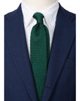 Square End Forest Green Silk Knitted Tie