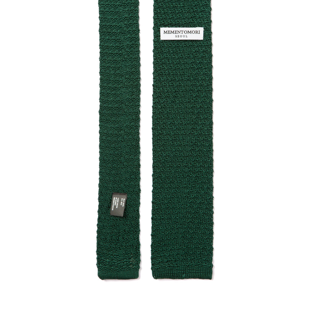 Square End Forest Green Silk Knitted Tie