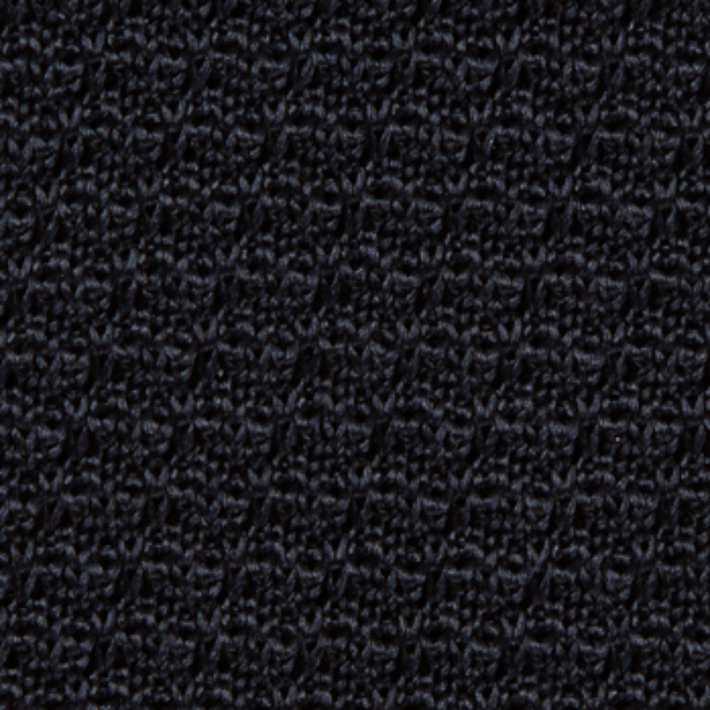 Square End Navy Silk Knitted Tie