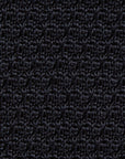 Square End Navy Silk Knitted Tie