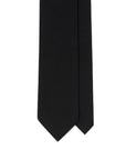 Oldgate Jet Black Solid 2PLY High Twist Wool Blend Sfoderato Tie