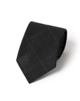 Oldgate Espresso Brown Glen Check Pattern 2PLY High Twist Wool Blend Sfoderato Tie