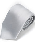 King Twill Solid Silver Silk Tie
