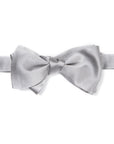Silver Satin Silk Self-Tie Bow Tie