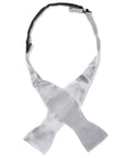Silver Satin Silk Self-Tie Bow Tie