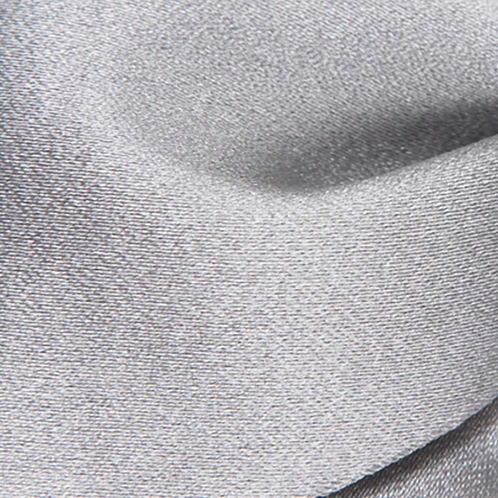 Silver Satin Silk Self-Tie Bow Tie