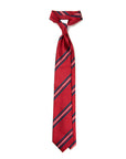 Silk Double Stripe Red Dark Navy White Necktie