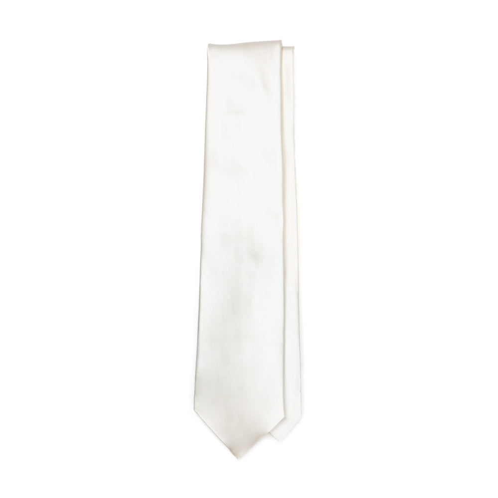 Wedding Italian Satin Ivory Solid Silk Tie