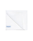 Bianca White Cotton Linen Pocket Square