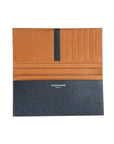 Navy Leather Long Wallet