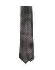 Clover & Fiore Black White Hand-Printed Silk Tie
