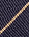 Champagne Gold Mori Stripe Dark Navy Silk Tie