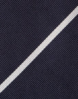 Silver Mori Stripe Dark Navy Silk Tie
