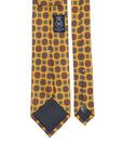 Vintage Pattern Mustard Yellow Hand-Printed Silk Tie