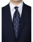 Garden Tulip Navy Silk Tie