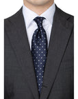 Grace Flower Deep Navy Silk Tie