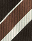 Signature Stripe Black Brown Beige Silk Tie