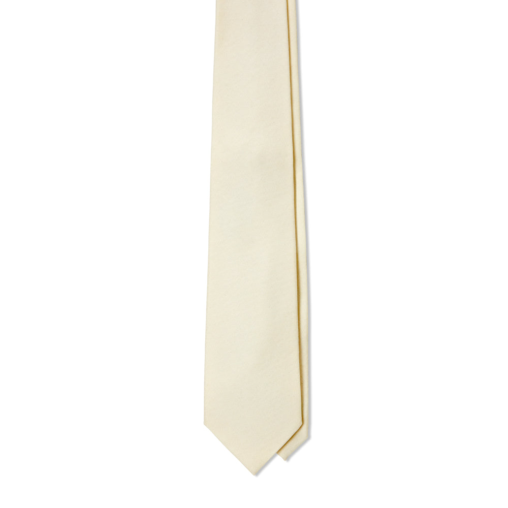 Colombo Wedding Solid Ivory Wool Tie