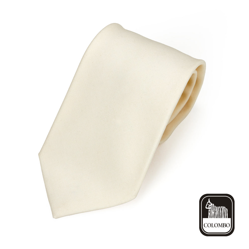 Colombo Wedding Solid Ivory Wool Tie